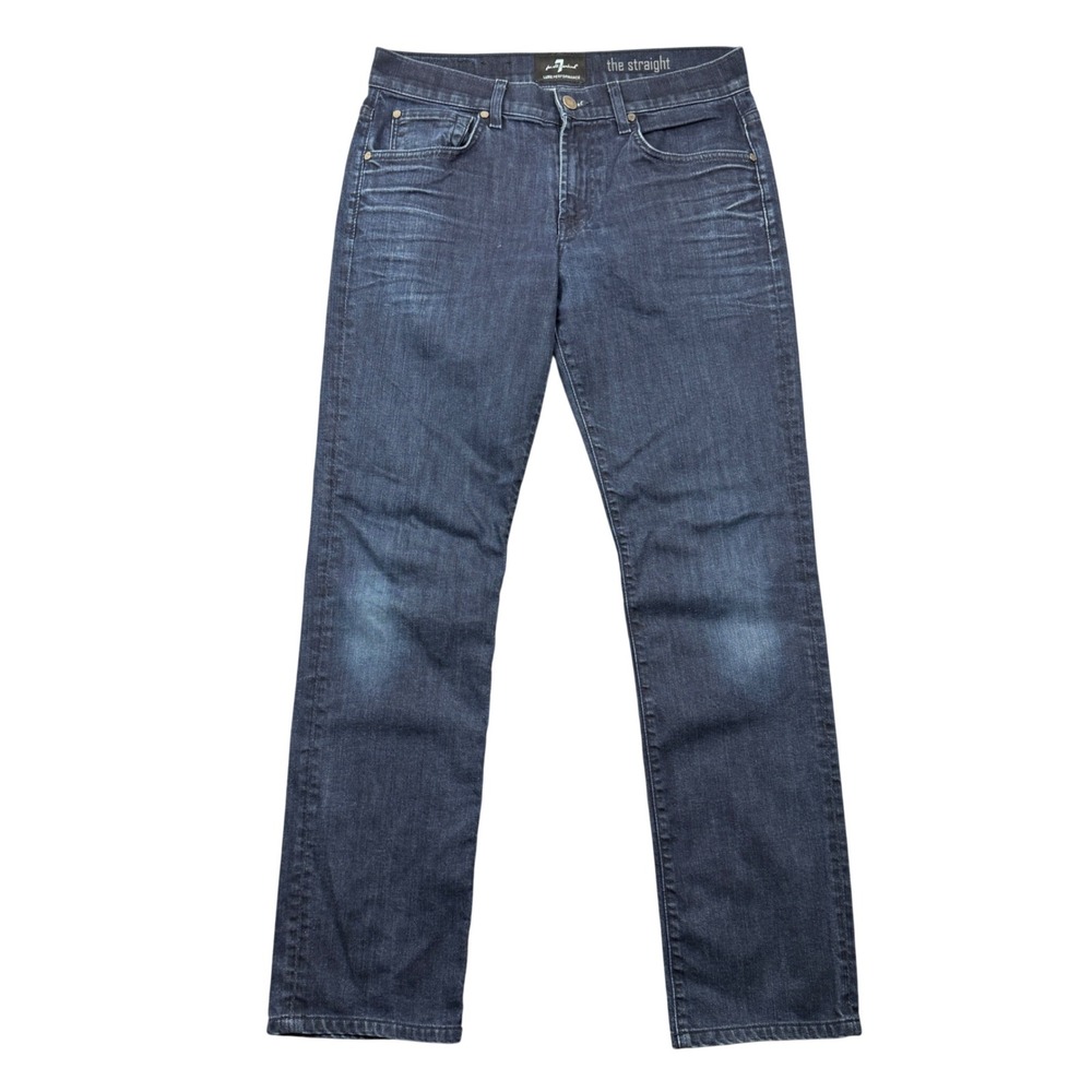 7 For All Mankind Luxe Performance The Straight Jeans Mens 32x31 Dark Wash Blue